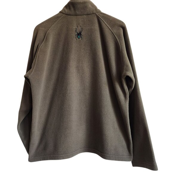Spyder Pullover Medium Olive Green M Mens BROKEN ZIPPER Polyester Fleece Quarter - Picture 3 of 17